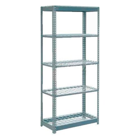 Global Industrial 5 Shelf, Duty Boltless Shelving, Starter, 36inW x 24inD x 96inH, Wire Deck B2296845